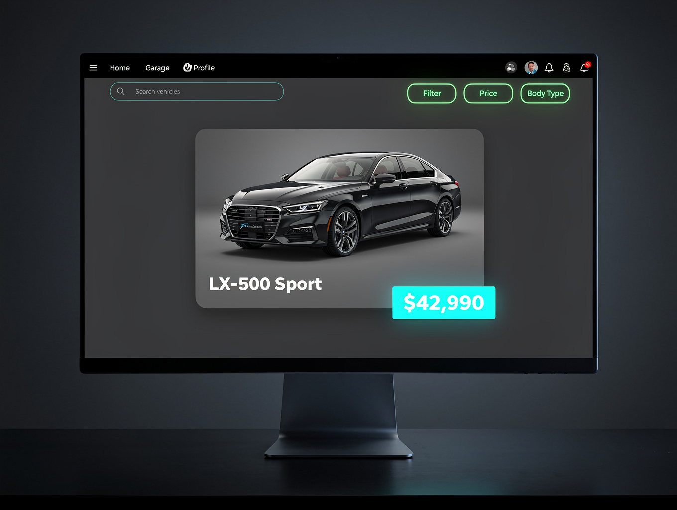 Online car configurator interface showing customization options