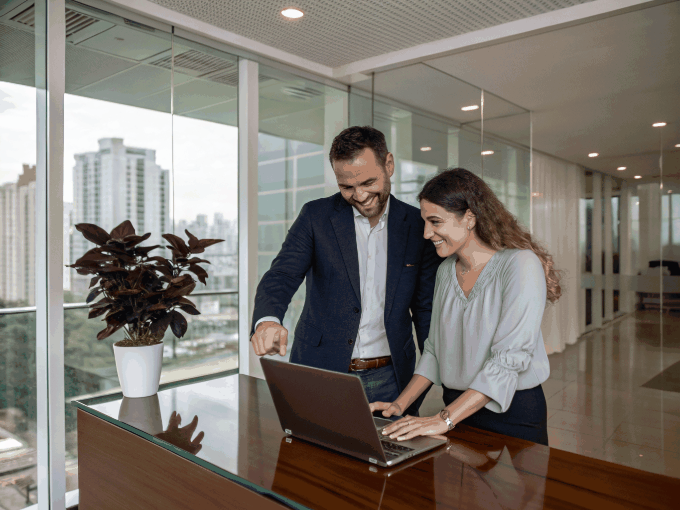 Sales representative providing support to a customer