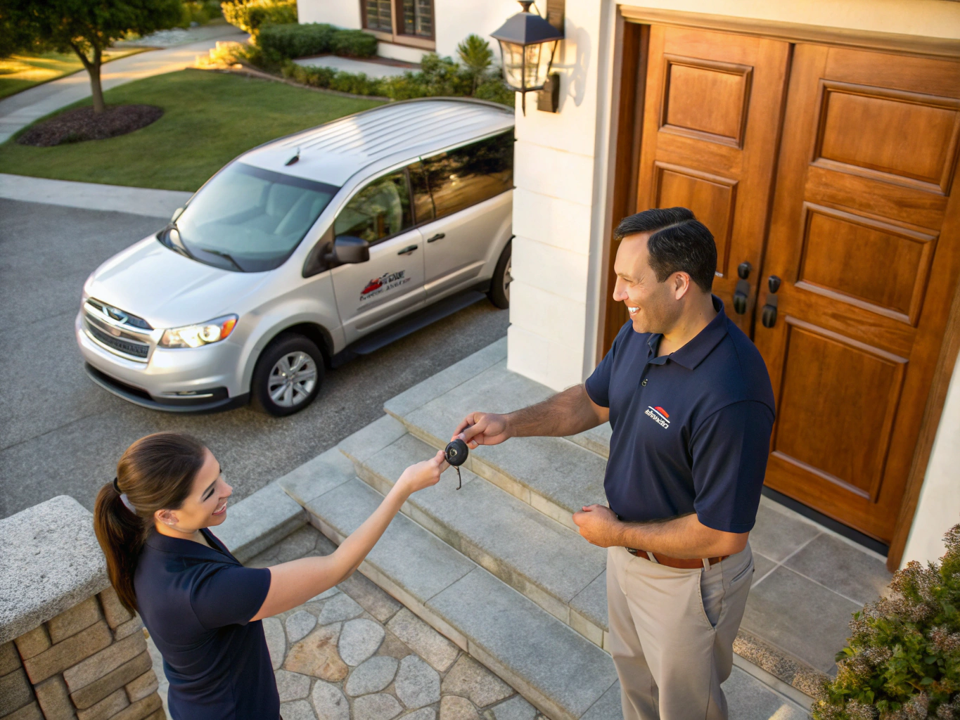 New car being delivered directly to a customer's home